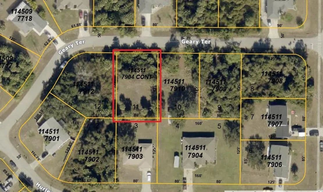 Property from Lot 11 GEARY TERRACE - KW - North Port, Florida, 34288
