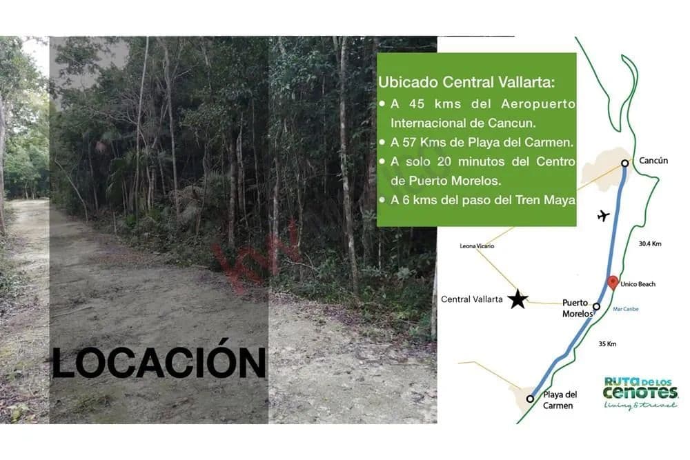 Terreno en Venta en Central Vallarta - Km 11 de la Ruta de Cenotes - Puerto Morelos - land for sale