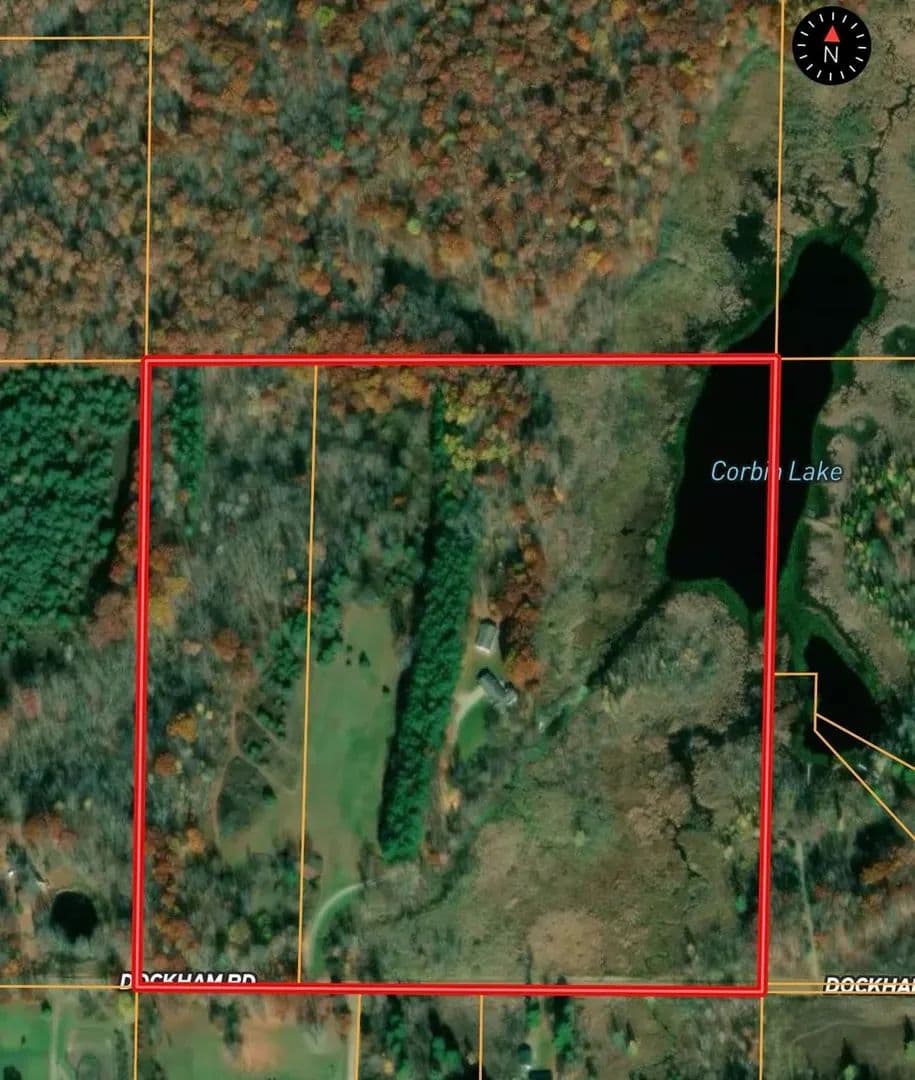 355 Dockham Rd, Columbiaville MI, 40 acres, Ranch Home, Pole Barn, Private Lake front - Columbiaville, Michigan, 48421