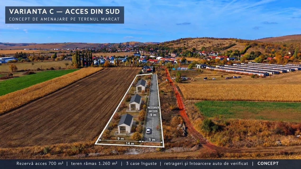 Teren intravilan 2.000 mp, PUZ aprobat Strada Viile Sibiului Sibiu -DN14 - land for sale