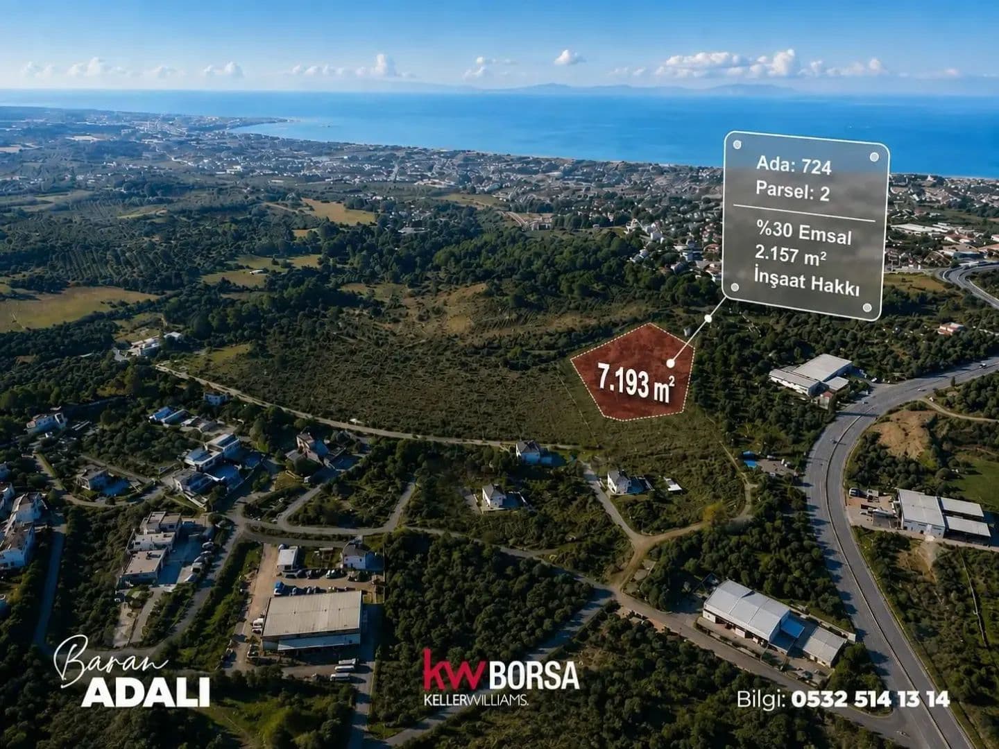 KUŞADASI'NDA DENİZ MANZARALI, 14 VİLLALIK PROJEYE UYGUN ARSA - land for sale