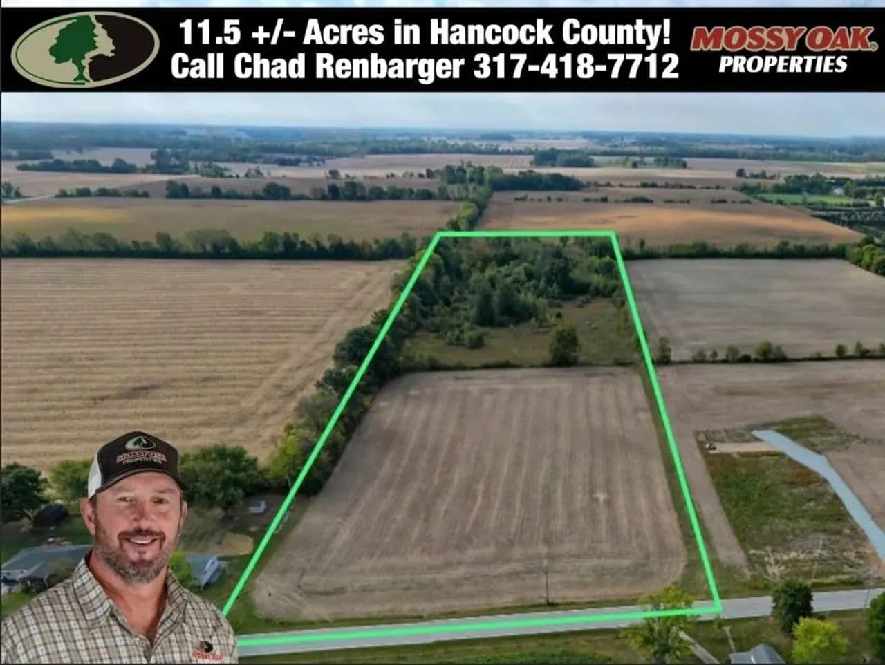 11.5 Acre Building Site - Hancock County, IN - E 1000 N - land for sale