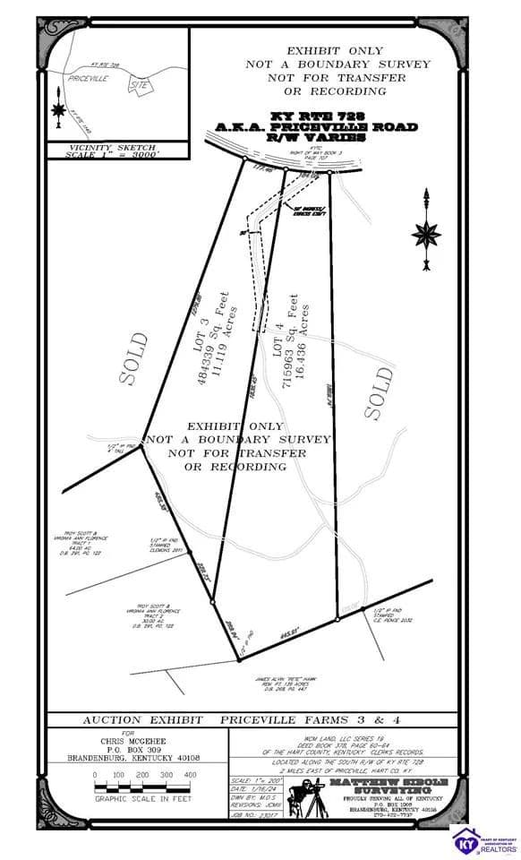Property from Tract 3-4 Priceville Road - KW - Munfordville, Kentucky, 42765