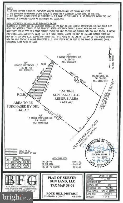 9.62 Acres of Land for Sale in STAFFORD, VA - Stafford, Virginia, 22554