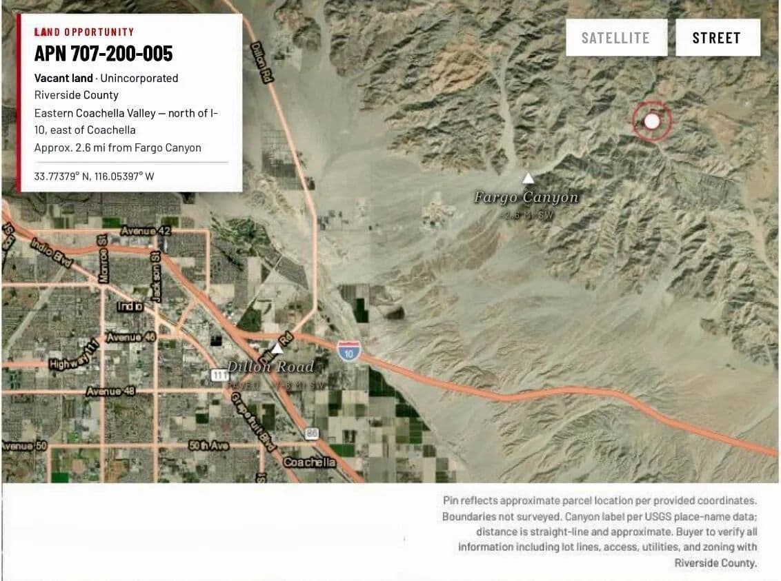 Property from 707200005 APN 10 Acres - KW - Indio, California, 92203