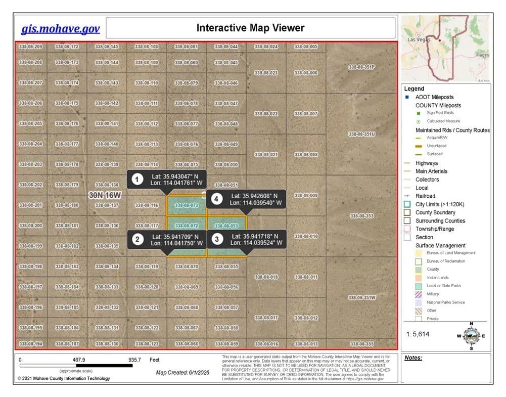 Property from 338-08-053 Cedar Avenue - KW - Meadview, Arizona, 86444