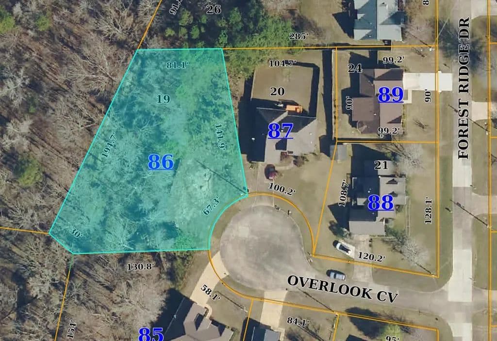 Property from Lot 19 Overlook Cove - KW - Oxford, Mississippi, 38655