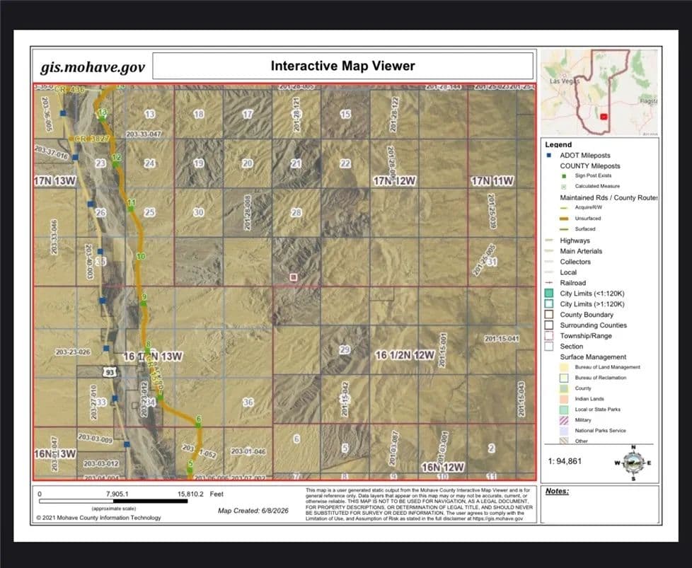 Property from TBD B N N Back Rd - KW - Wikieup, Arizona, 85360