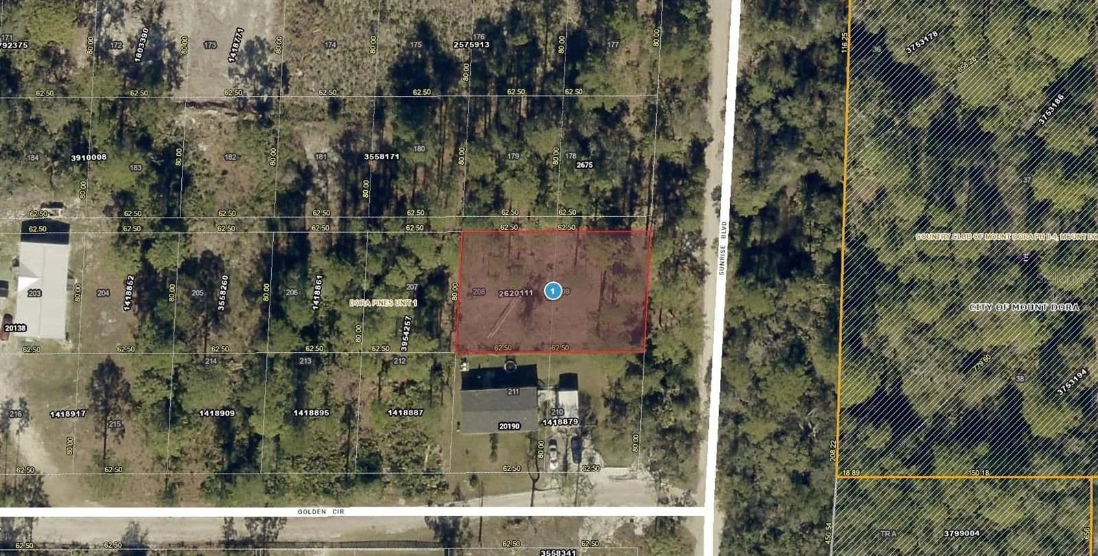 Property from 21-19-27-0100-000-20800 SUNRISE BOULEVARD - KW - Mount Dora, Florida, 32757