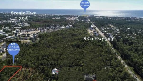 Property from Lot 8 Calm Gulf Drive - KW - Santa Rosa Beach, Florida, 32459