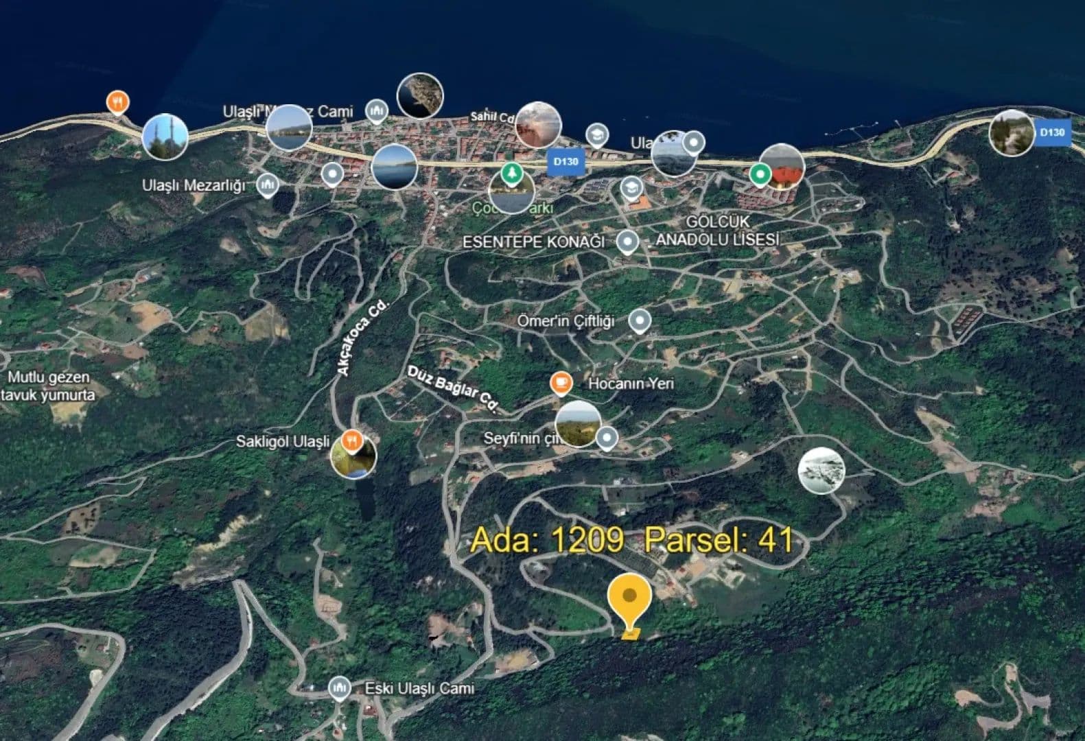 EMRE METİN'DEN GÖLCÜK ULAŞLI'DA İMARLI YOLA CEPHELİ MÜSTAKİL KONUTA UYGUN ARSA - land for sale