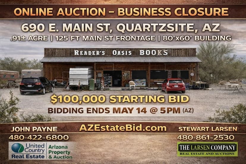 Online Auction - Commercial Land and Building in Quartzsite, AZ