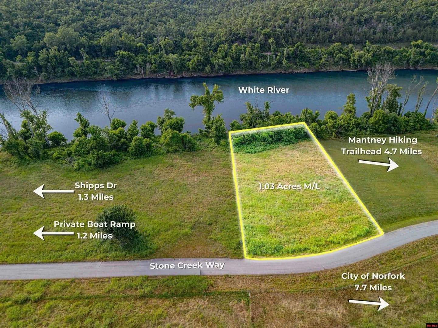 Property from Lot 15 STONE CREEK WAY - KW - Norfork, Arkansas, 72658
