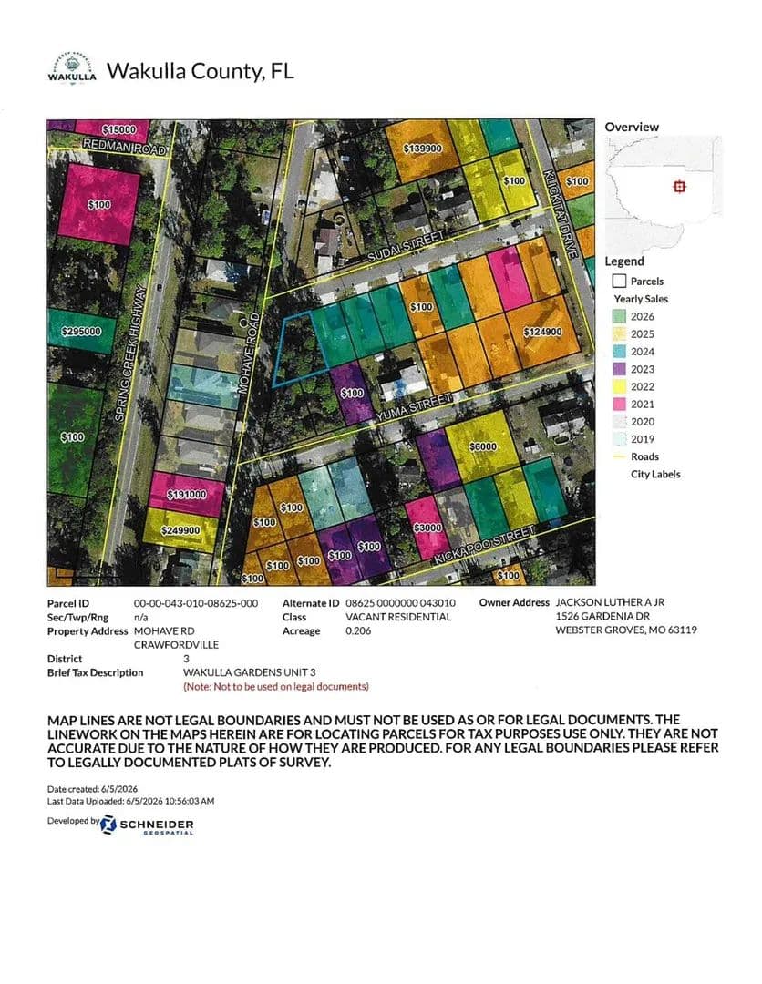 0.21 Acres of Land for Sale in Crawfordville, Florida - land for sale