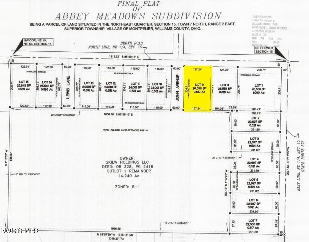 0.61 Acres of Land for Sale in Montpelier, Ohio - Montpelier, Ohio, 43543