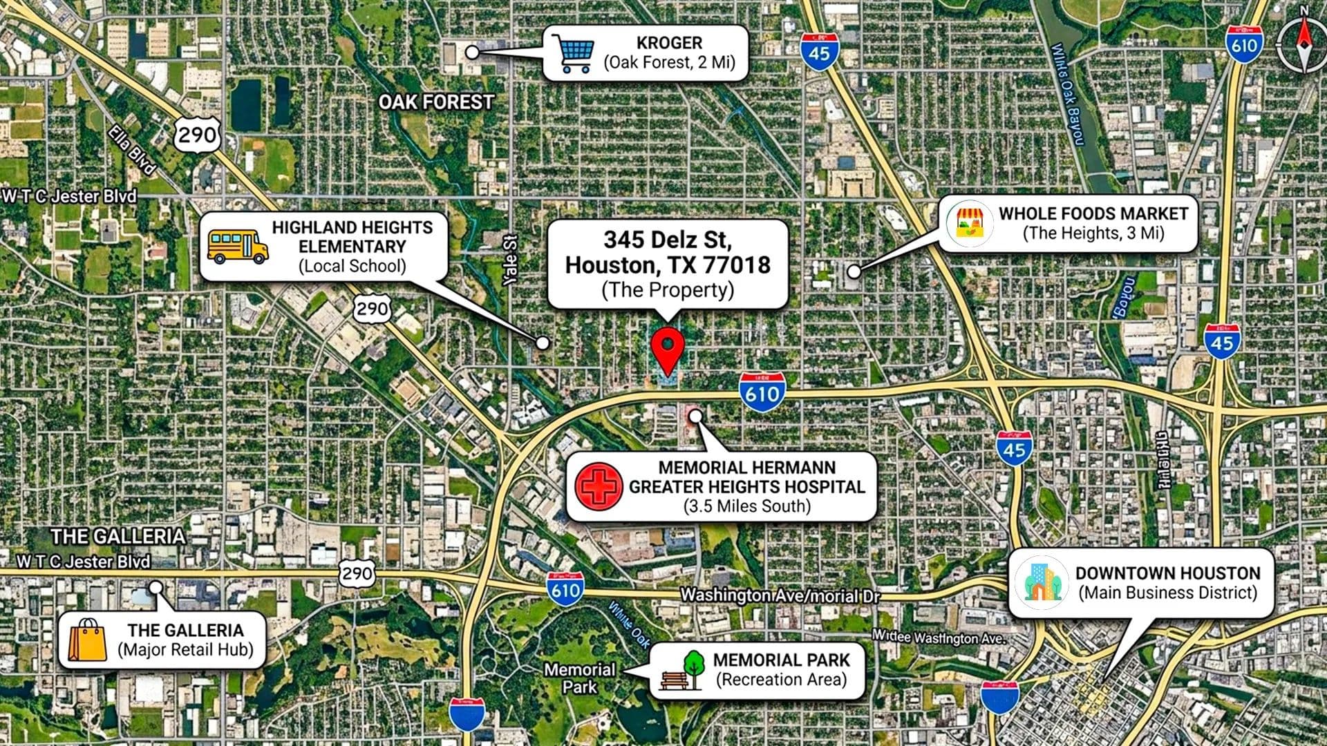 Property from 345 Delz Street - KW - Houston, Texas, 77018