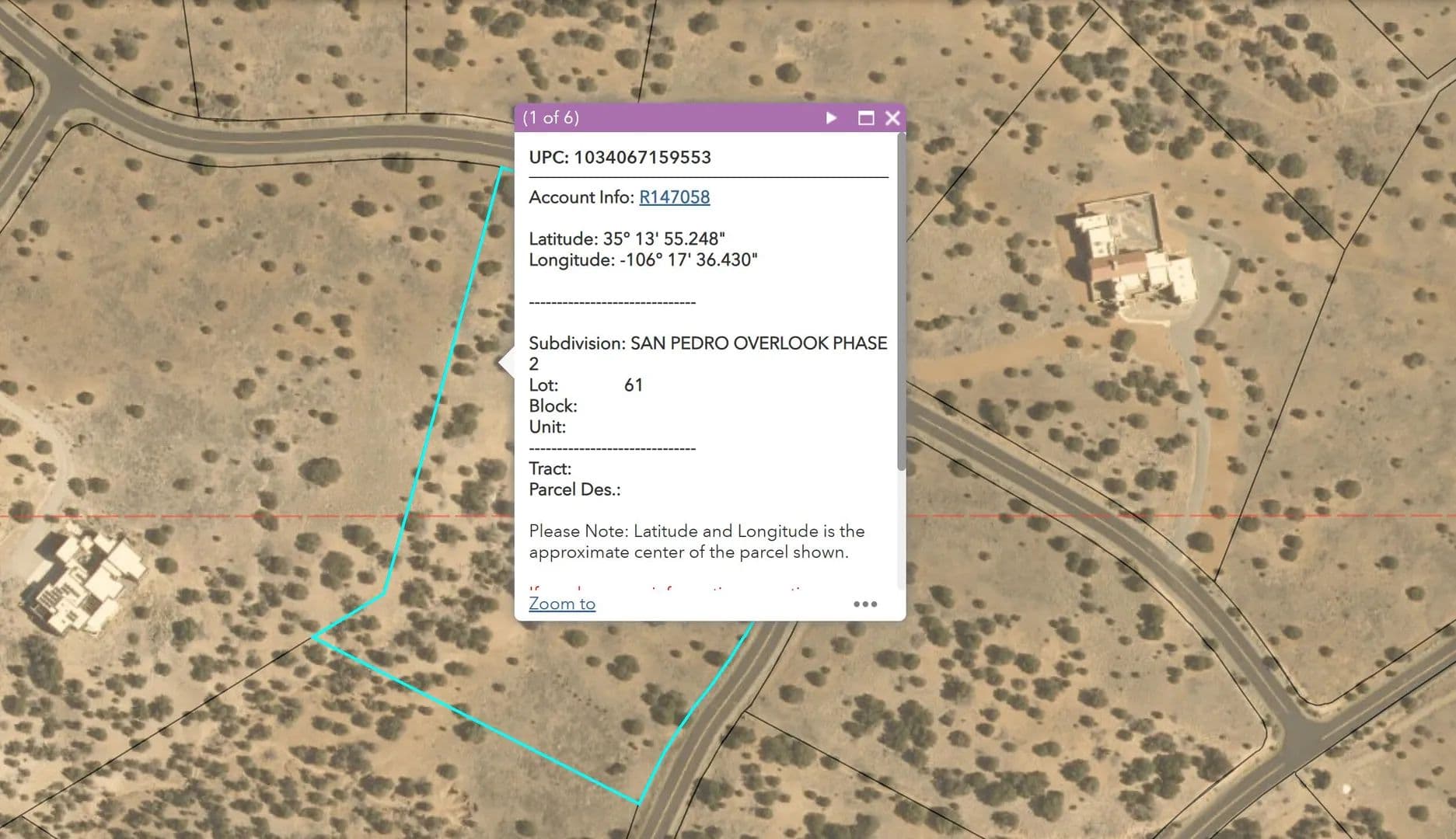 Property from San Pedro Overlook - Lot 61 - KW - Sandia Park, New Mexico, 87047