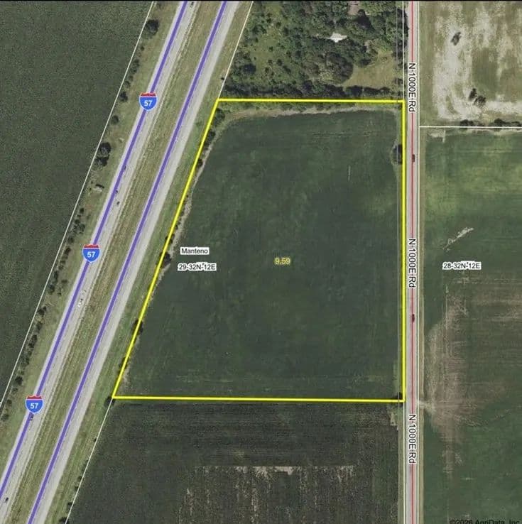 9.92± AC Manteno I-57 Frontage Farm - land for sale