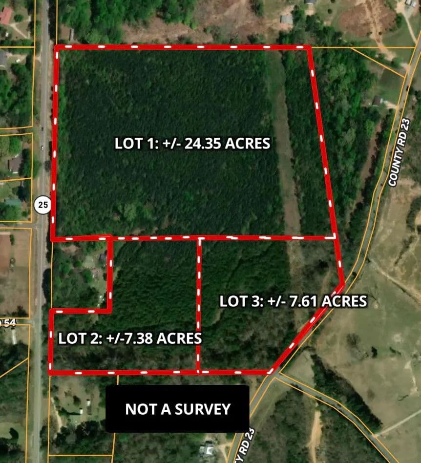 Property from Lot #2 Hwy 25 - KW - Dennis, Mississippi, 38838