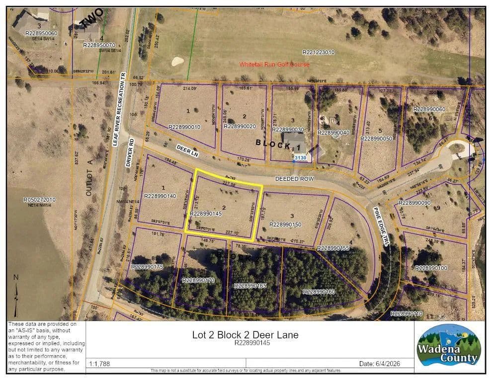 Property from Lot 2 Block 2 Deer Lane - KW - Wadena, Minnesota, 56482