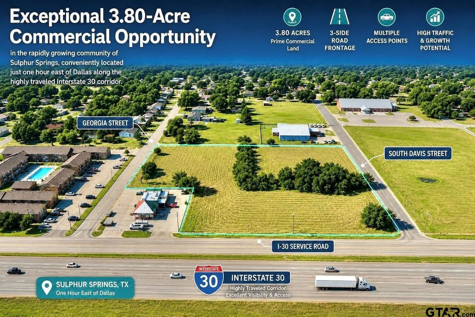 3.8 Acres of Land for Sale in Sulphur Springs, Texas - Sulphur Springs, Texas, 75482