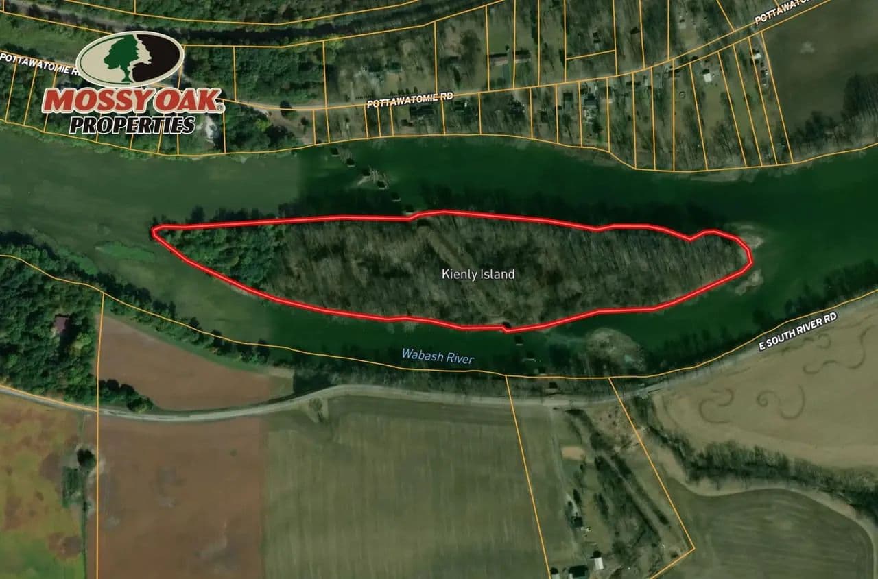 Kienly Island – 15± Acres for Sale on the Wabash River | Logansport, Indiana - Land For Sale - Logansport, Indiana, 46947