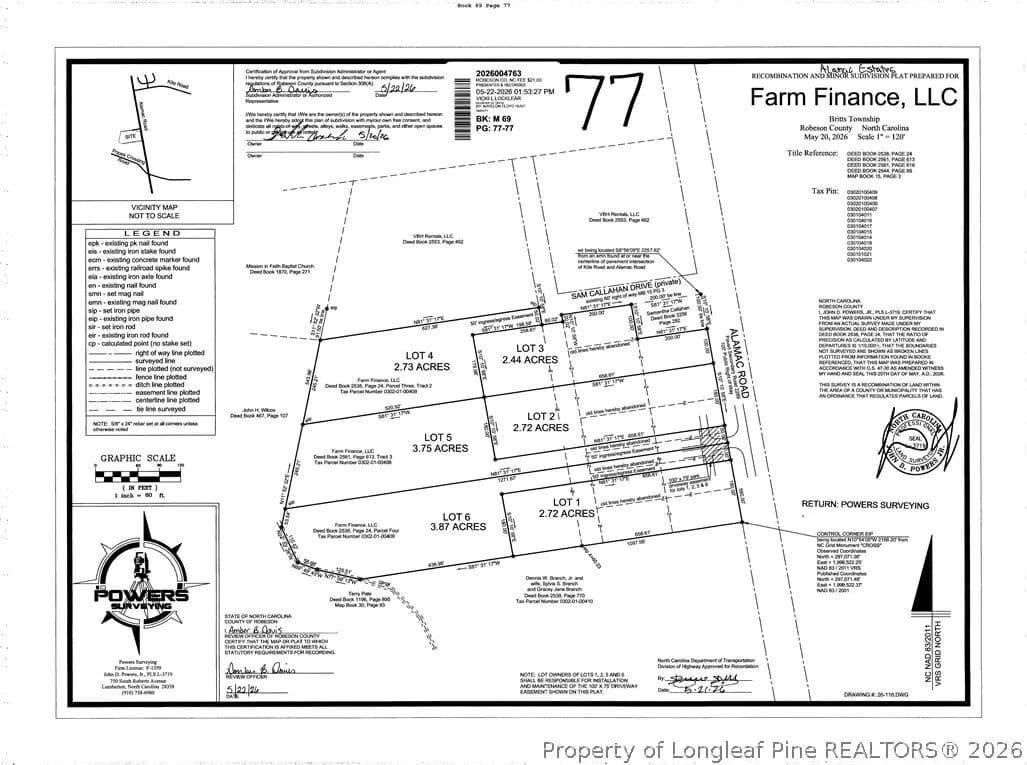 Property from Lot No. 1 Alamac Road - KW - Lumberton, North Carolina, 28358