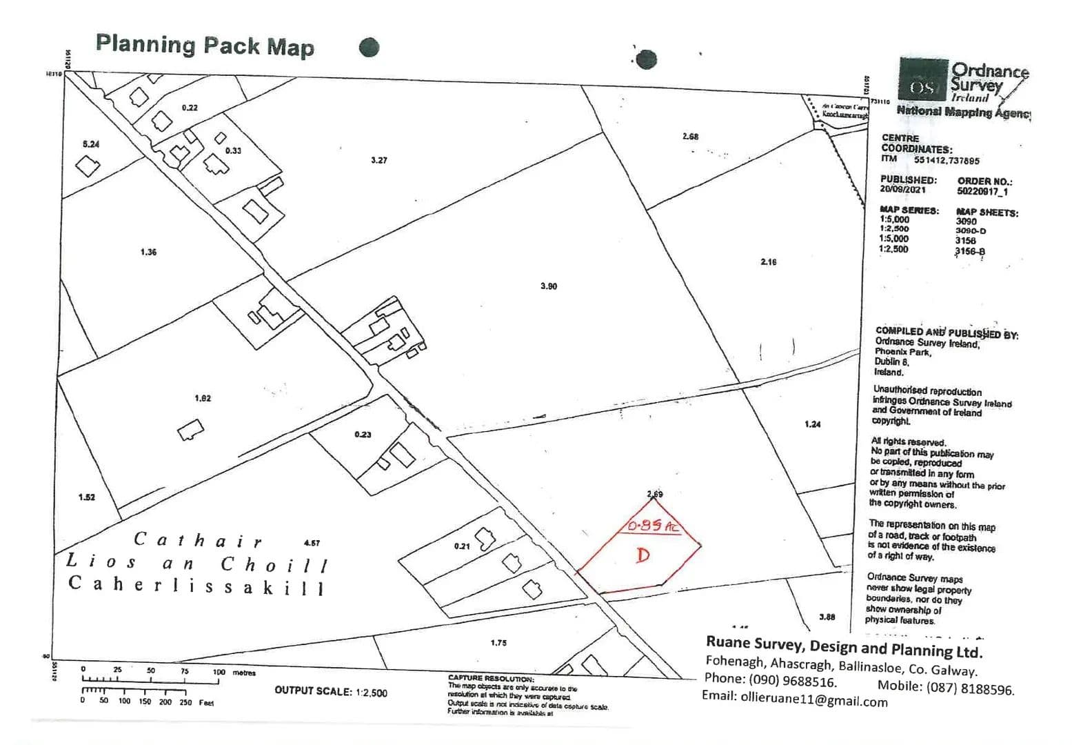 0.85 Site Caherlisakil, Monivea - land for sale