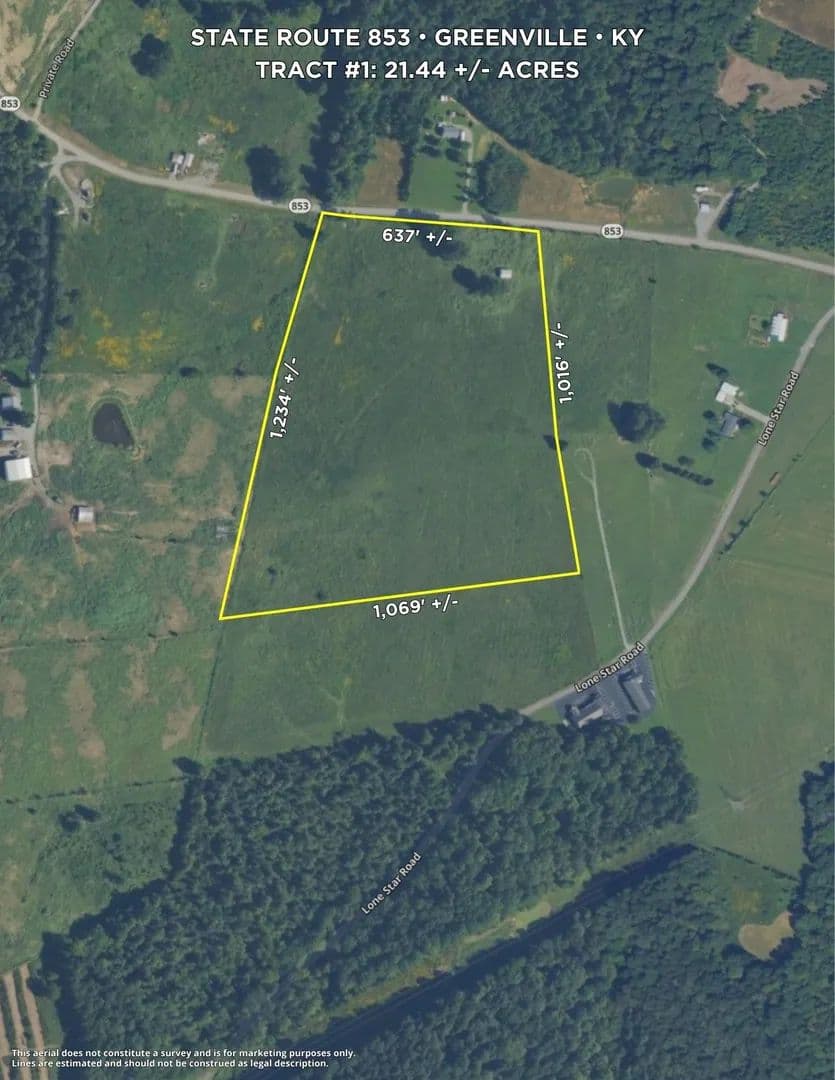21.44 Acres of Land for Sale in Greenville, Kentucky - Greenville, Kentucky, 42345