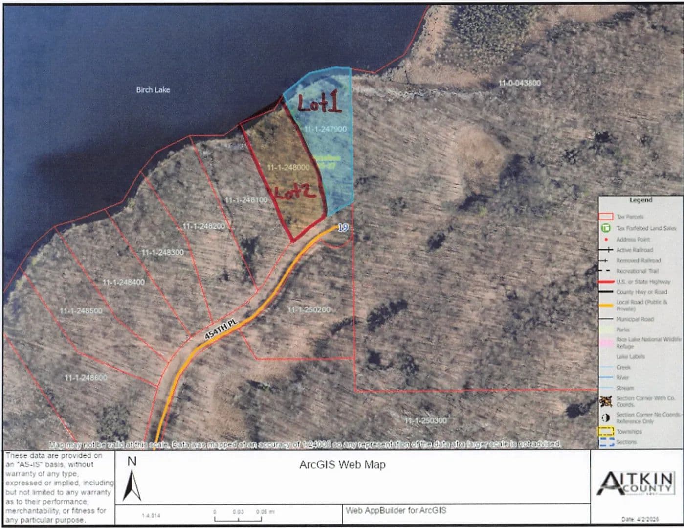 Property from Lot 2 454th Place - KW - Aitkin, Minnesota, 56431