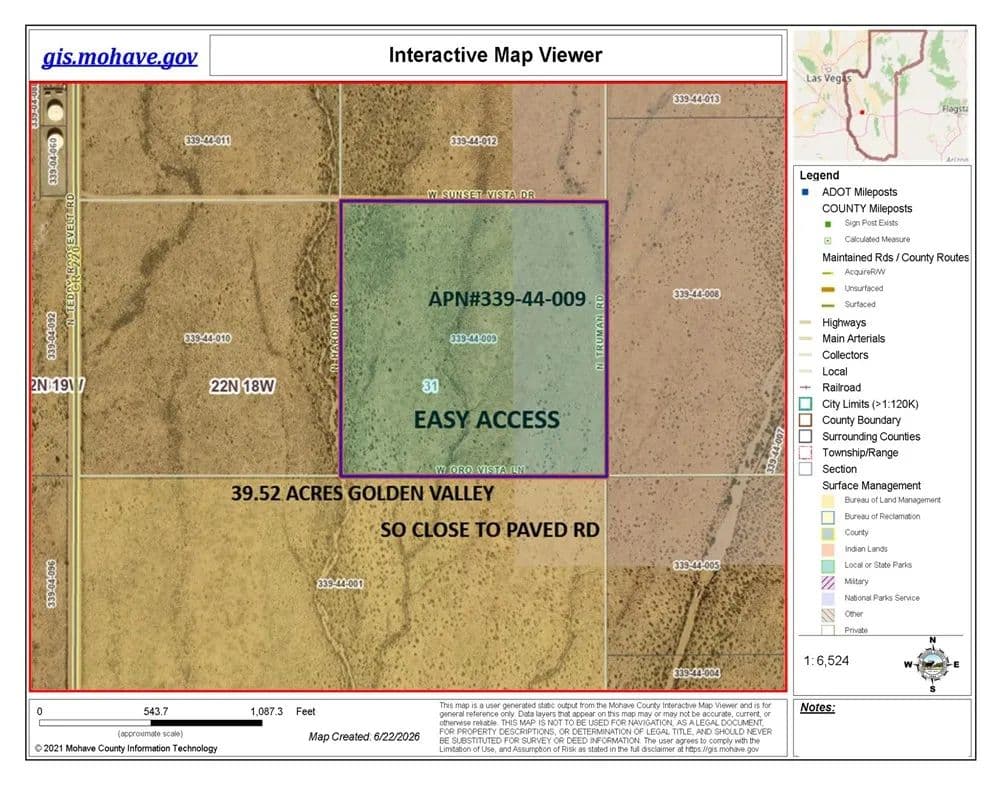 39.52 Acres of Land for Sale in Golden Valley, AZ - Golden Valley, Arizona, 86413