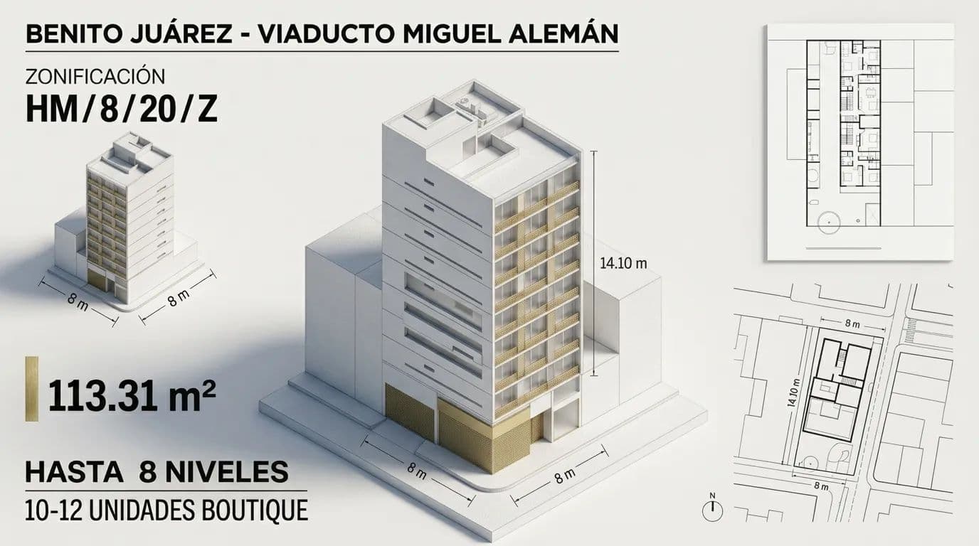 Terreno en Venta de 113 m² Sobre Viaducto en Benito Juárez - land for sale