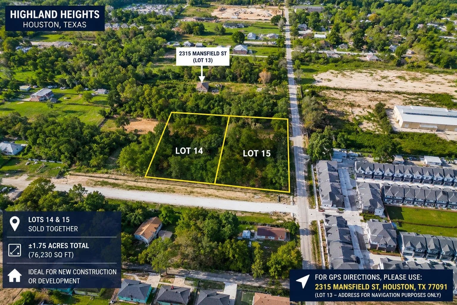 1.75 Acres of Land for Sale in Houston, TX - Houston, Texas, 77091