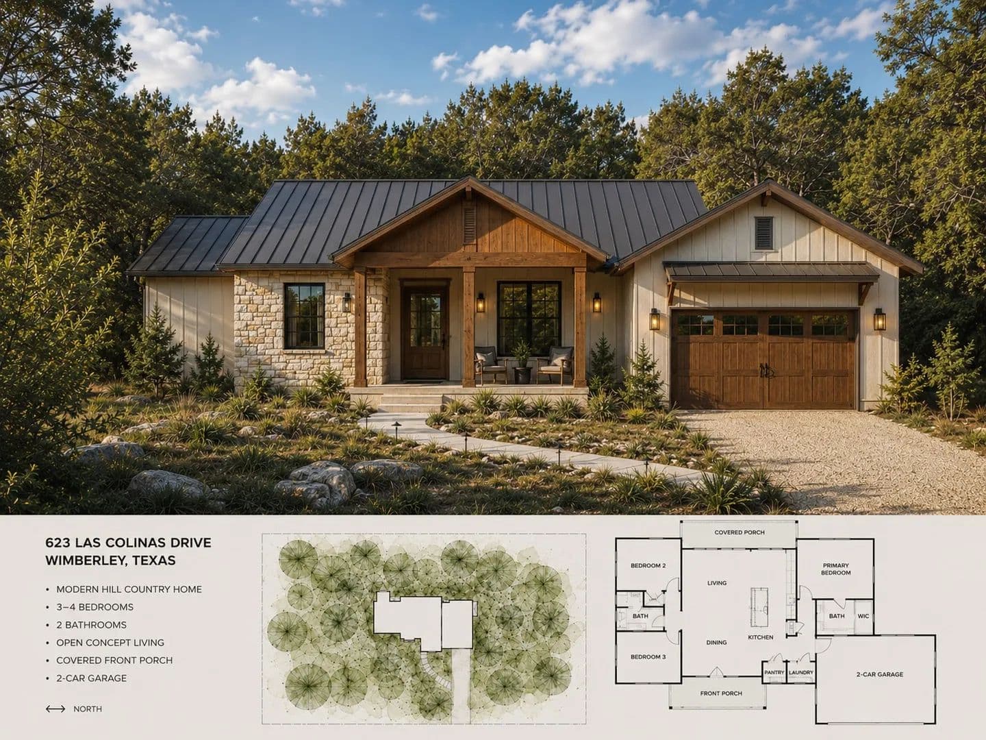 Property from 623 Las Colinas Drive - KW - Wimberley, Texas, 78676