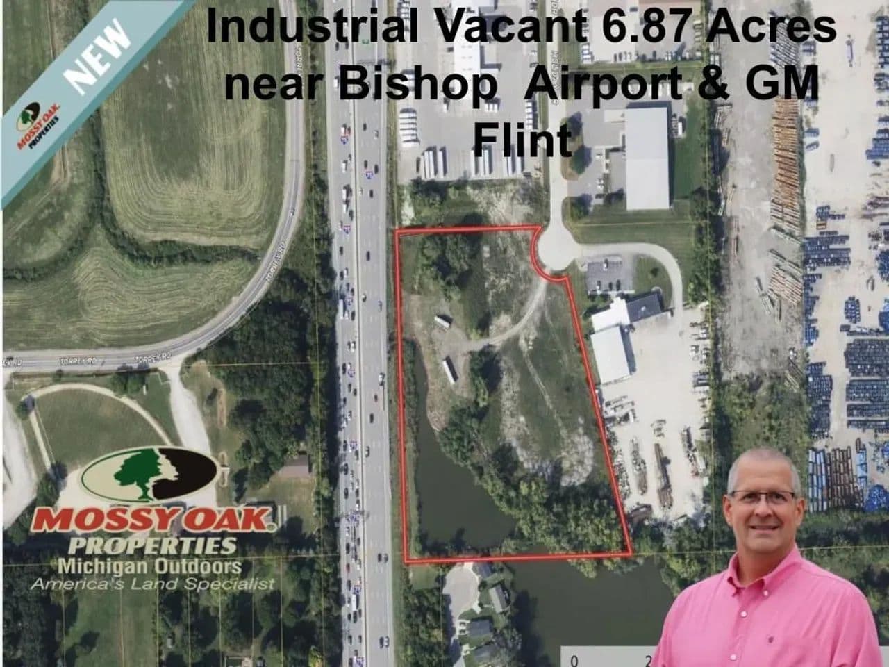 Industrial 6.87 Vacant Acres, Flint Twp MI, near Bishop Airport, GM Flint Truck - Flint, Michigan, 48507