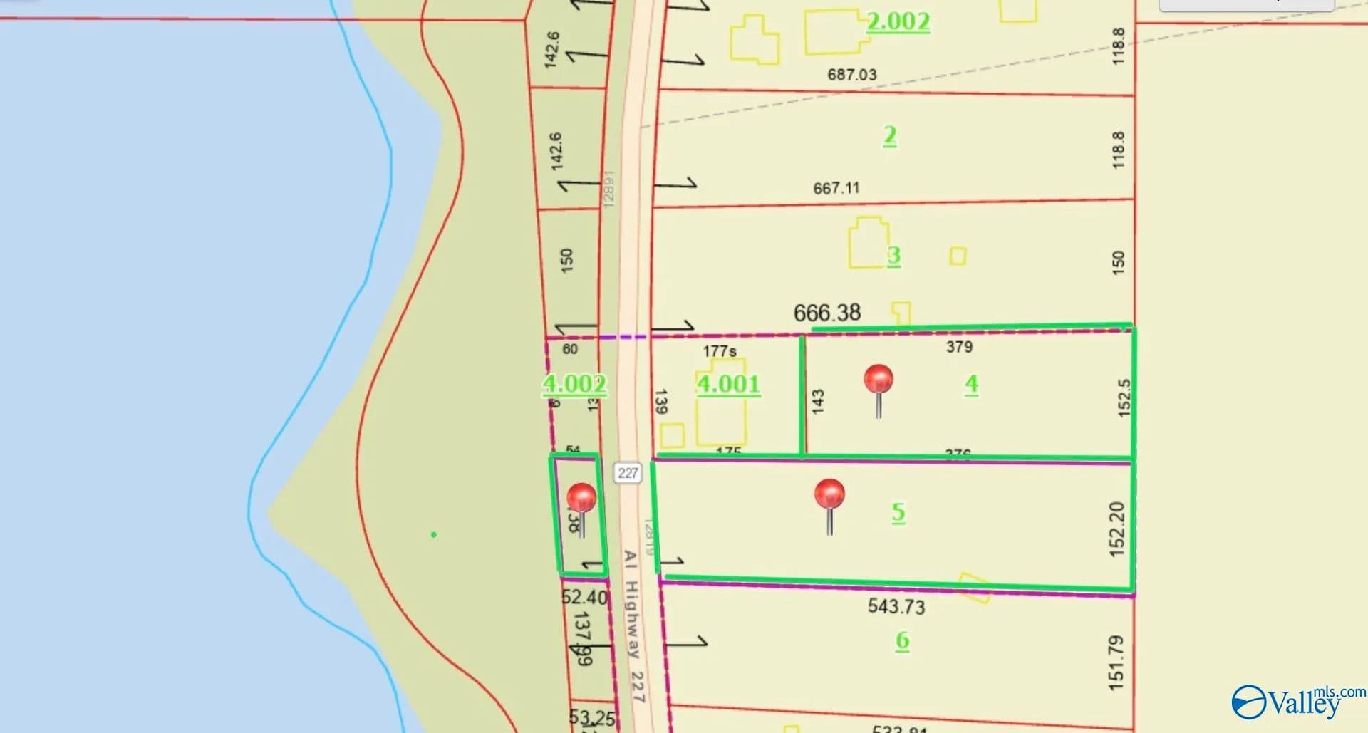 Property from 3.48 acres Alabama Highway 227 - KW - Guntersville, Alabama, 35976