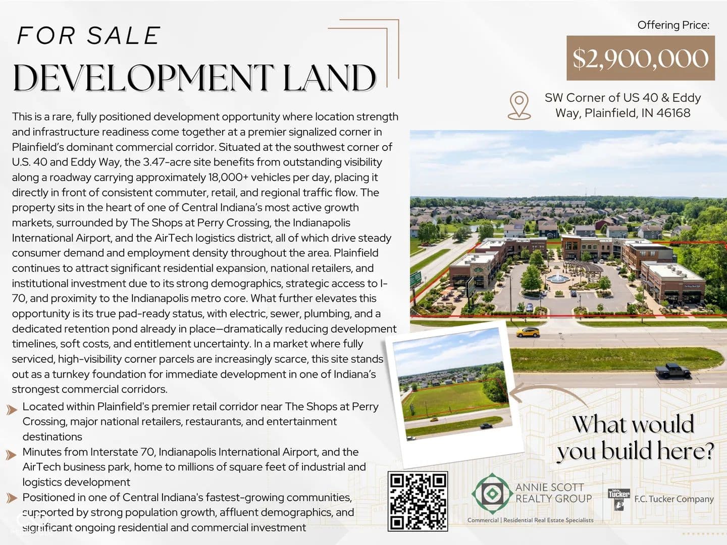 Property from 0 SW cor U.S. 40 & Eddy Way - KW - Plainfield, Indiana, 46168