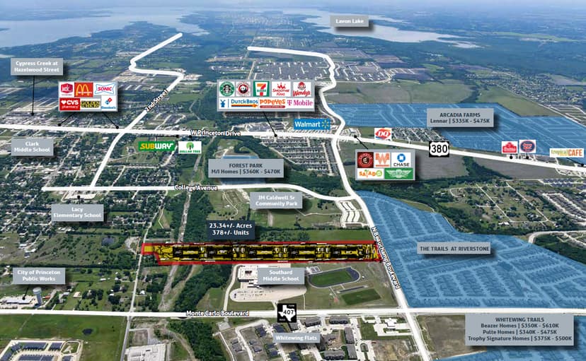 PRICE REDUCED - Entitled MF Development Site | 378+/- Units | Princeton, TX